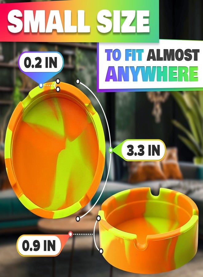 Tesorrio 3Pcs Rubber Ash Tray Outdoors - Multicolor Small Ashtray for Outside Patio, Temperature Resistant Ash Trays for Outside - Flexible & Easy to Clean Silicone Ashtray - Image 2